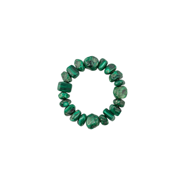 Congolese Malachite Tumbled Stone Stretch Bracelet