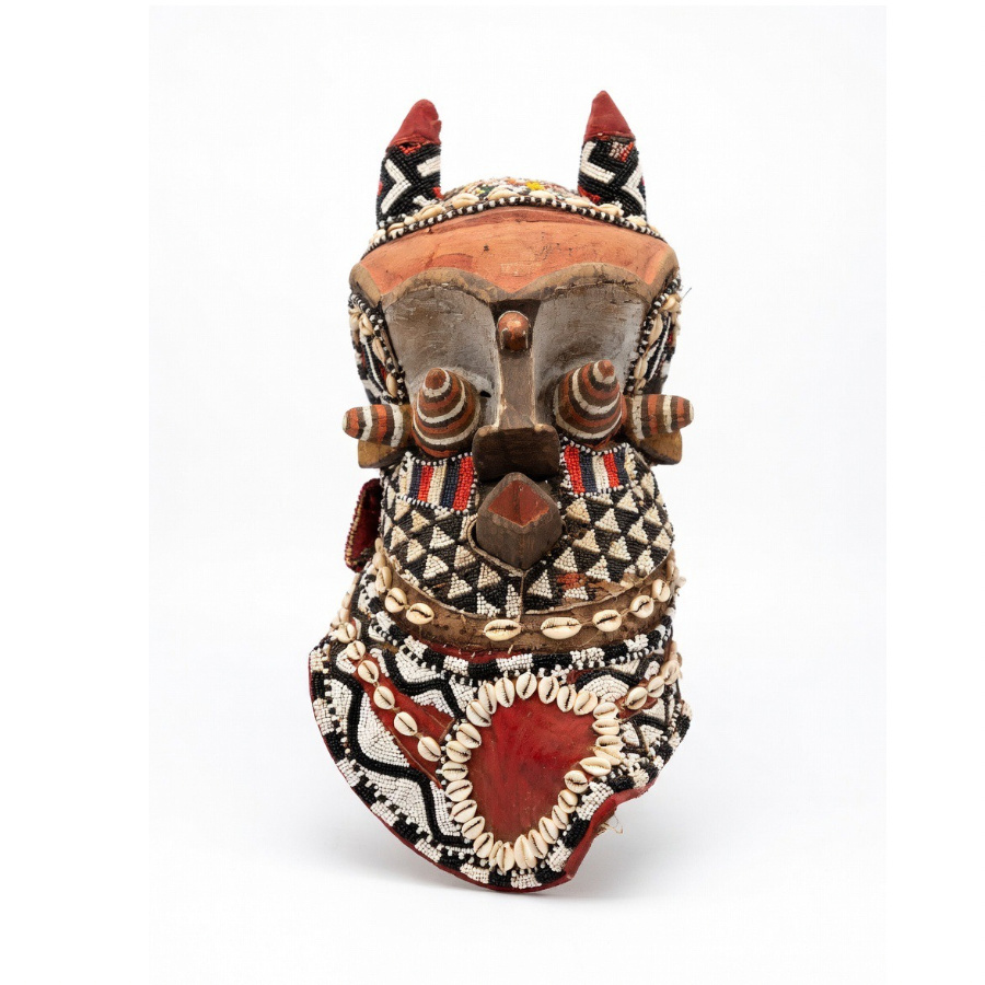 Bamileke Royal Beaded Elephant Society Mask — Cameroon Grasslands