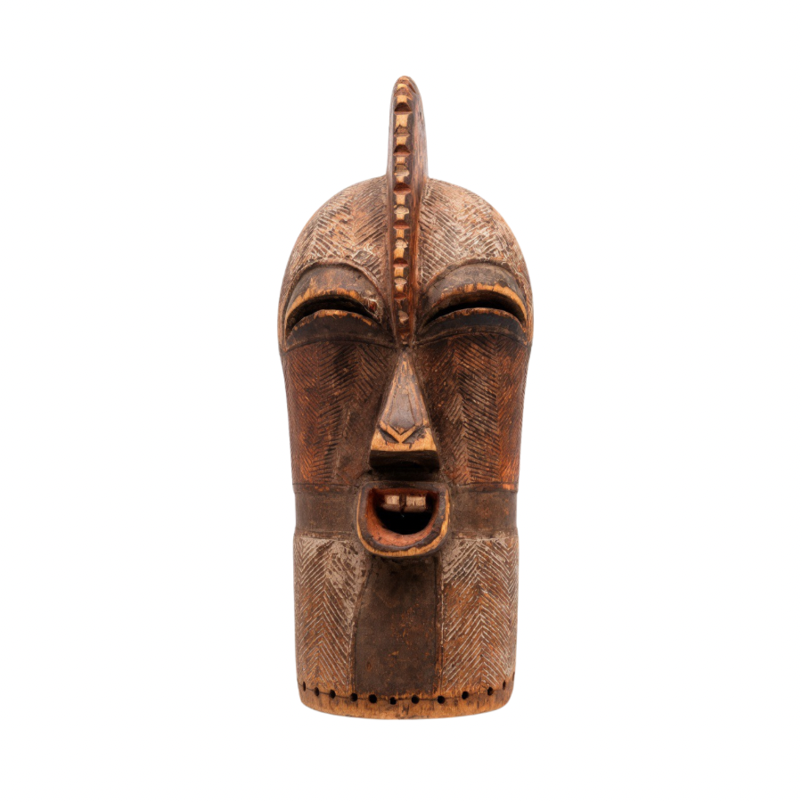 Songye Kifwebe Striped Power Mask — Democratic Republic of Congo
